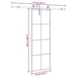 Sliding Door with Hardware Set Black 76x205 cm ESG Glass 3375942
