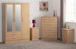 ZNTS Nevada 3 Door 2 Drawer Mirrored Wardrobe Bedroom Set 100-108-034