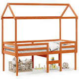 High Sleeper Bed without Mattress Wax Brown 90x190 cm Single Solid Wood Pine 3282140