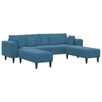 Velvet Sofa with Cushion 3 pcs Blue 208 cm Velvet 3335171