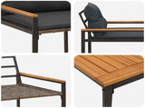 Outdoor Furniture Set 3 pcs Dark Grey Poly Rattan 42025362