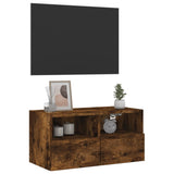 TV Wall Cabinet Smoked Oak 60x30x30 cm Engineered Wood 836862