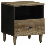 Bedside Cabinet Light Grey 40x33x46 cm Solid Wood Mango 4017798