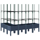 Garden Planter with Trellis Blue Grey 160x120x142.5 cm PP 367966