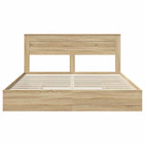 Storage Bed with Drawer Sonoma Oak 180 x 200 cm Engineered Wood 3409894