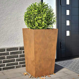 Garden Planters 2 pcs 45x45x75 cm Weathering Steel 851107