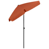 Beach Parasol Terracotta Polyester 180x120 cm Tiltable 314724