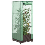 Raised Bed with Greenhouse Cover Rattan Look 40x40x123 cm 4015795