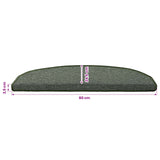 Self-adhesive Stair Mats 15 pcs Dark Green 80 x 24.5 x 3.5 cm 42038643