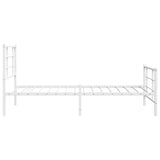 Metal Bed Frame without Mattress with Footboard White 100x200cm 355623