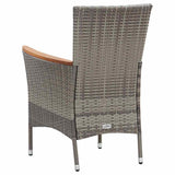 46084 7 Piece Garden Dining Set with Cushions Poly Rattan Grey
