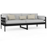 Day Bed without Mattress Black Solid Wood Pine 80x200 cm 820366