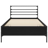 Bed Frame Black Oak 80 x 200 cm Engineered Wood 8009117
