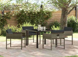 Garden Dining Set 5 pcs Grey Poly Rattan 3380721