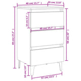 Bed Cabinet with Metal Legs Concrete Grey 40x35x69 cm 805913