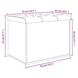 Storage Bench Concrete Grey 62x42x45 cm Engineered Wood 835043