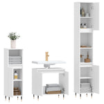 ZNTS 3 Piece Bathroom Cabinet Set White Engineered Wood 3187781