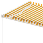 ZNTS Freestanding Manual Retractable Awning 350x250 cm Yellow/White 3069518