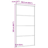 149481 Sliding Door Aluminium and ESG Glass 102,5x205 cm Black