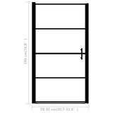 Shower Door Frost Tempered Glass 81x195 cm Black 146661