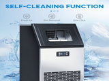 Commercial Ice Maker Machine, Freestanding Stainless Steel Ice Machine with Self-Cleaning, LCD T3398P553215