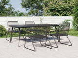 5 Piece Garden Dining Set Black PVC Rattan 3060269