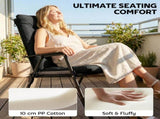 Patio Chair Cushions Set of 4, Waterproof Non-Slip Lounge Chair Cushions, 112x53cm, Black T3398P551612