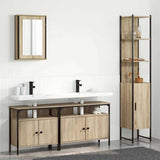 Bathroom Furniture Set with Shelf Wall-mounted 4 pcs Sonoma oak 3399396