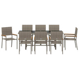 Garden Dining Set 9 pcs Grey Poly Rattan 3365428