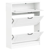 Shoe Cabinet UTRECHT 78 x 24 x 100 cm Engineered Wood White 897755