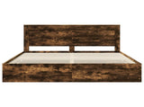 Bed Frame with Drawer Smoked Oak 180 x 200 cm Engineer Wood 3410160