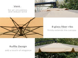 2.7m Cantilever Parasol Banana Sun Umbrella with Crank Handle and Cross Base for Outdoor Hanging Sun T3398P319938