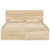 Bed Frame Sonoma Oak Engineered Wood Double Durable Modern 3207506