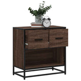Bedside Cabinet Brown Oak 60x31x60 cm Engineered Wood and Metal 848698