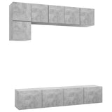 5 Piece TV Cabinet Set Concrete Grey Engineered Wood 3079113