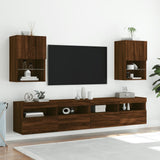 TV Cabinets with LED Lights 2 pcs Brown Oak 40.5x30x60 cm 837042