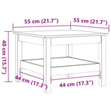 ZNTS Coffee Table Wax Brown 55x55x40 cm Solid Wood Pine 847175