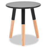 Side Table Set of 2 Black Solid pinewood legs, MDF top Small 244735