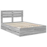 Bed Frame with Drawer Grey Sonoma 140 x 200 cm Engineer Wood 3411503