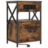 Bedside Cabinet with Drawer 2 pcs Smoked Oak 40 x 31 x 60 cm 859495