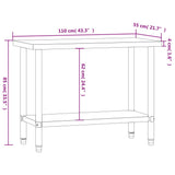 Kitchen Work Table 110x55x85 cm Stainless Steel 376455