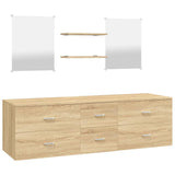 ZNTS 5 Piece Bathroom Furniture Set Oak Engineered Wood 242564