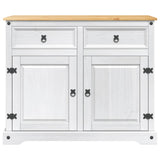 Kitchen Trolley 2 pcs White and Honey Wax 112 x 70 x 91.5 cm 3425385