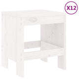 Garden Dining Set White Solid pine wood Durable Garden Dining Set 3157722