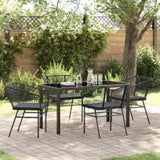Garden Dining Set 5 pcs Black Poly Rattan 3380906