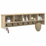 Wall-Mounted Coat Rack with Shelf Sonoma Oak 100 x 16 x 26 cm 874325