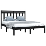 Bed Frame without Mattress Black 140x190 cm Solid Wood 3105234