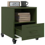 ZNTS Bedside Cabinets 2 pcs Olive Green 36x39x43.5 cm Steel 846713