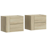 ZNTS Wall-mounted Bedside Cabinets 2 pcs Sonoma Oak 45x30x35 cm 848330