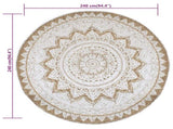 Area Rug Braided Jute Printed 240 cm Round 343589